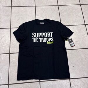 Under Armour Black Support the Troops Tee NWT